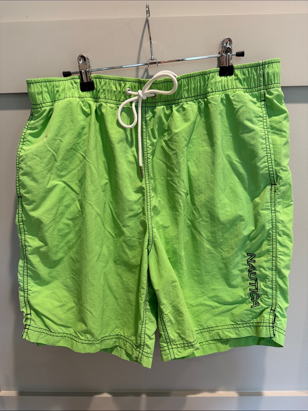 Nautica Neon Lime Green Men's Swim Shorts